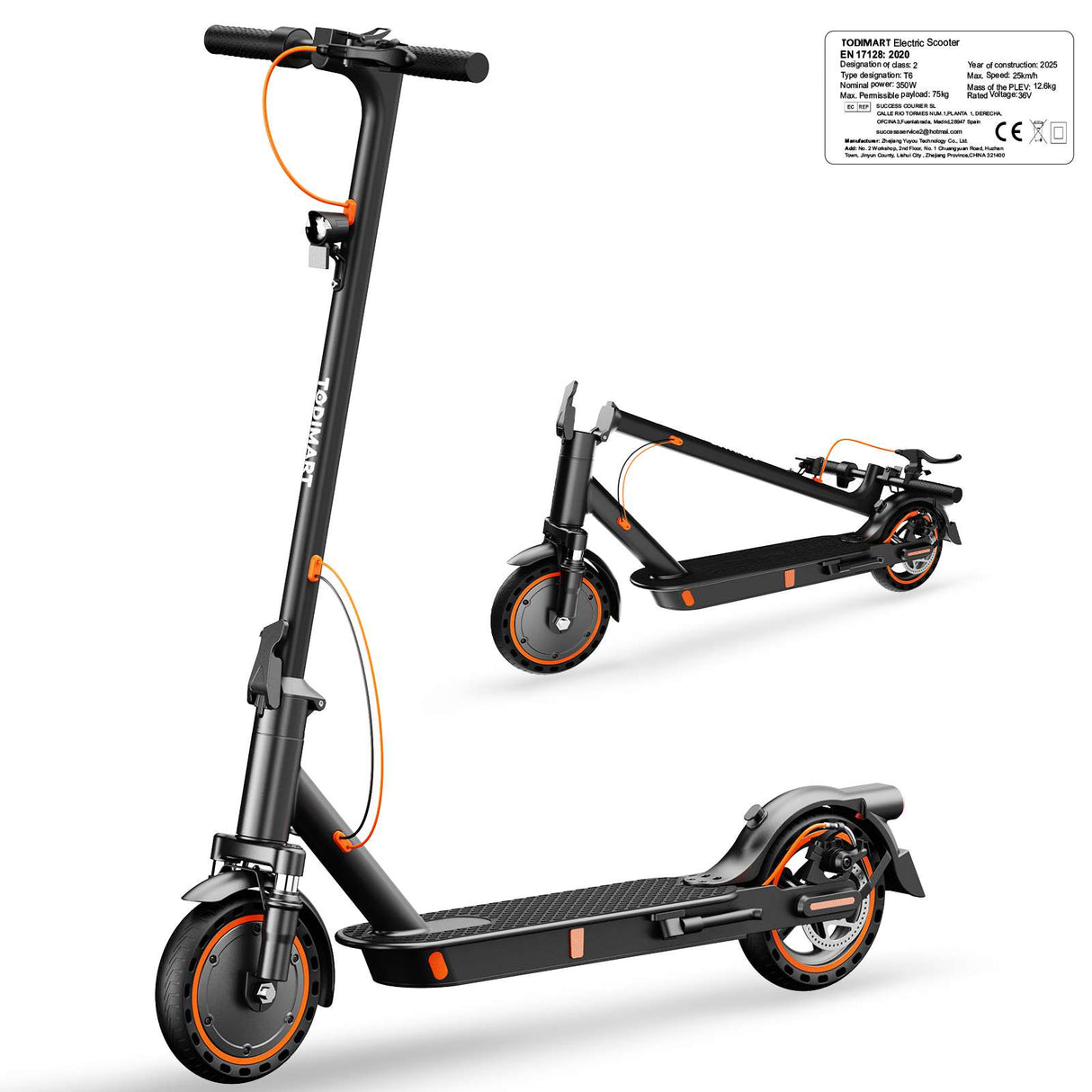 TODIMART T6(ABE)Electric Scooter - Dual spring shock absorber