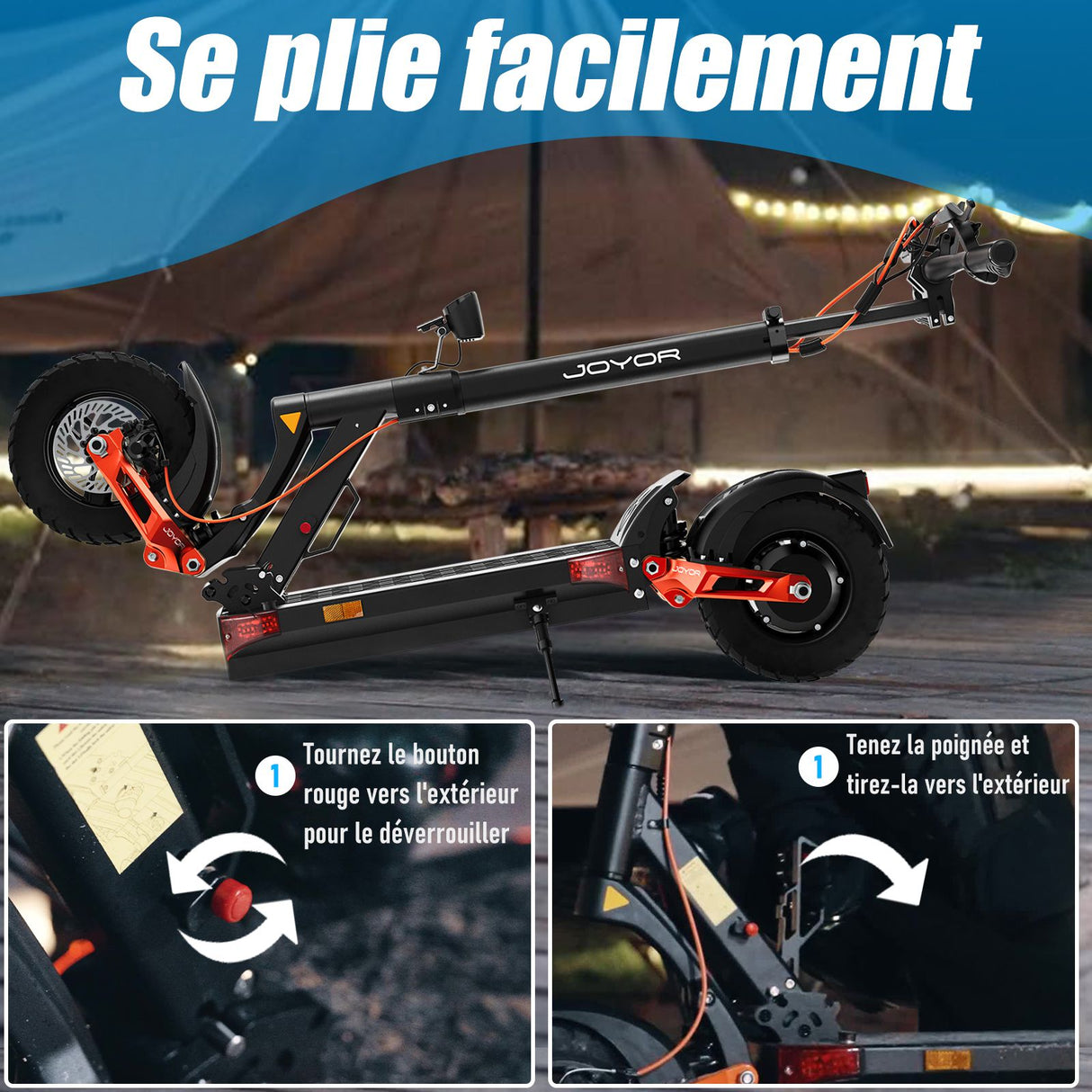 Scooter électrique JOYOR T6 - 600W de puissance moteur, 70 km d'autonomie