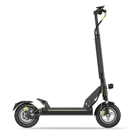 TODIMART electric scooter for adults with front suspension, air-filled tires, disc brakes and long-range commuting performance
