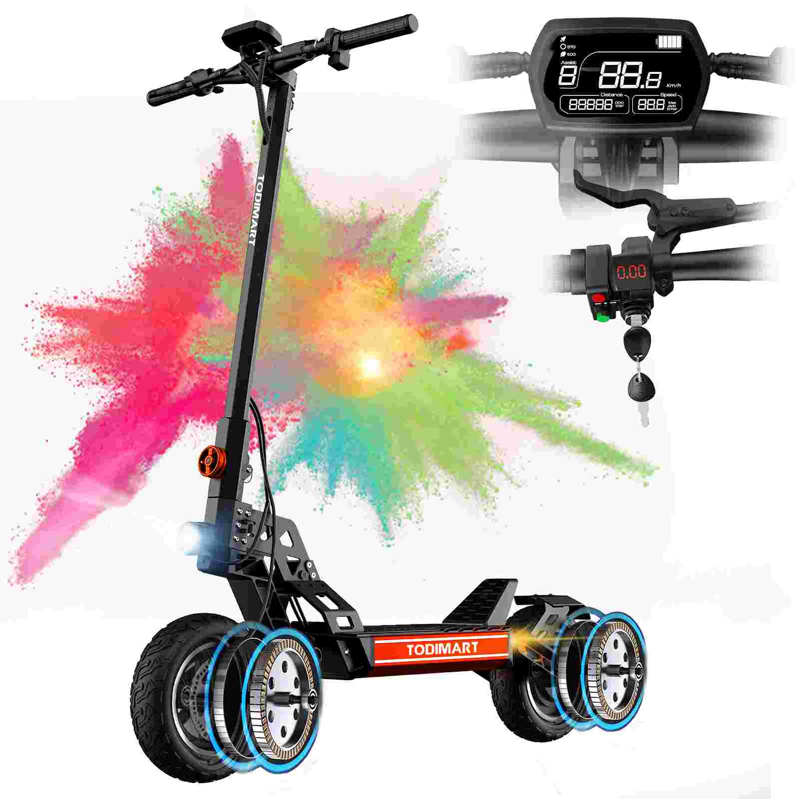TODIMART Scooter Elettrico 4 Ruote YL-211A - Pieghevole Per Adulti E Anziani