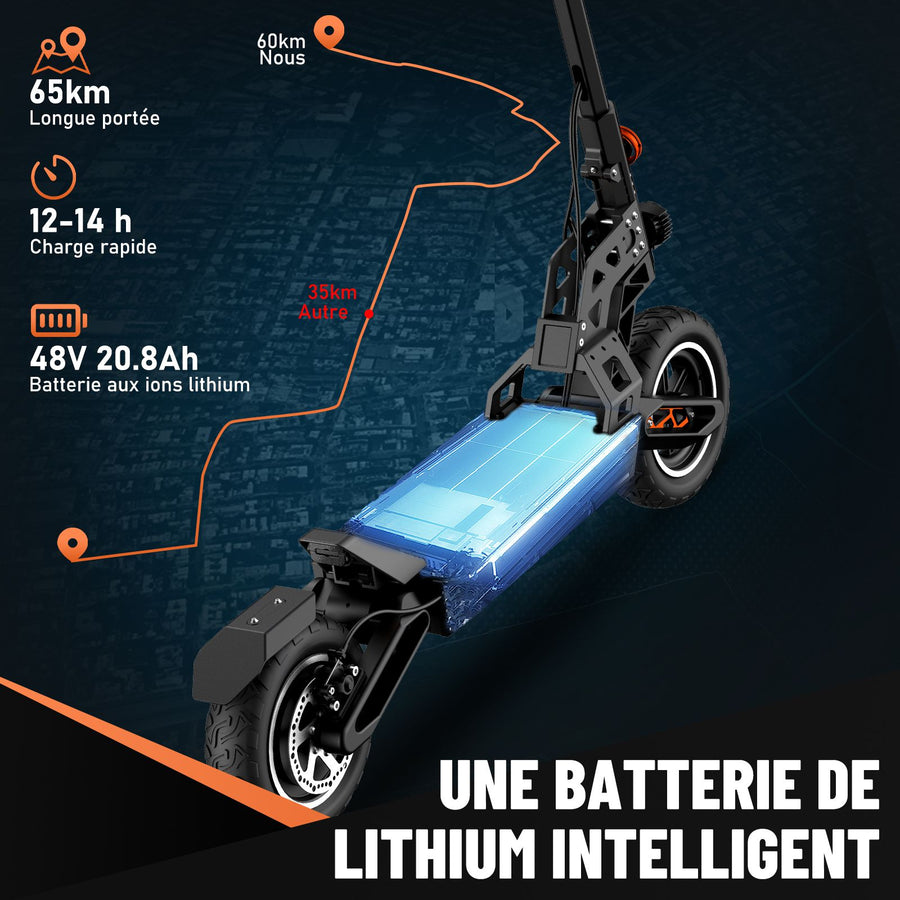 Trottinette électrique TODIMART T3 – 30km/h, Autonomie 30km, 11kg – Livraison Rapide