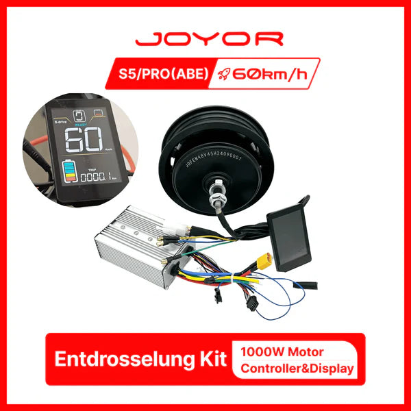 JOYOR S5 ABE / Pro Geschwindigkeitsbegrenzung Aufhebungsset mit 1000W Motor zur Geschwindigkeitserhöhung des Elektrorollers (Controller, Anzeige und Motor)