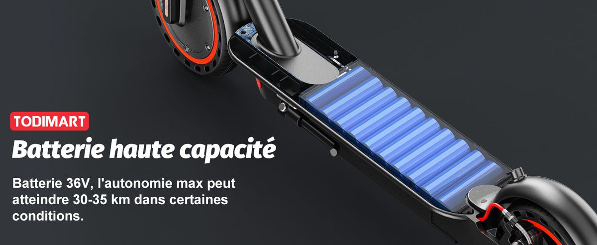 Trottinette électrique TODIMART T3 – 30km/h, Autonomie 30km, 11kg – Livraison Rapide