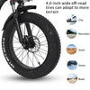 TODIMART Y20 Electric Folding Bike Fat Tire 20 4" with 48V 15Ah Lithium-ion battery,City Mountain Bicycle Booster