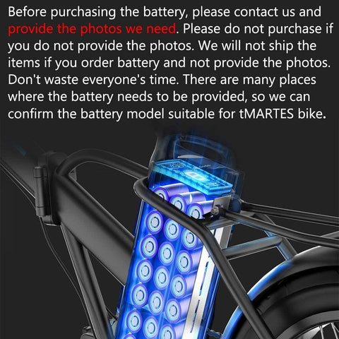 MARTES Electric Bike Battery 48V 15AH Lithium Li-ion Battery Only Suitable For 𝗠𝗔𝗥𝗧𝗘𝗦(𝗦𝗖) Electric Fat Tire Bike